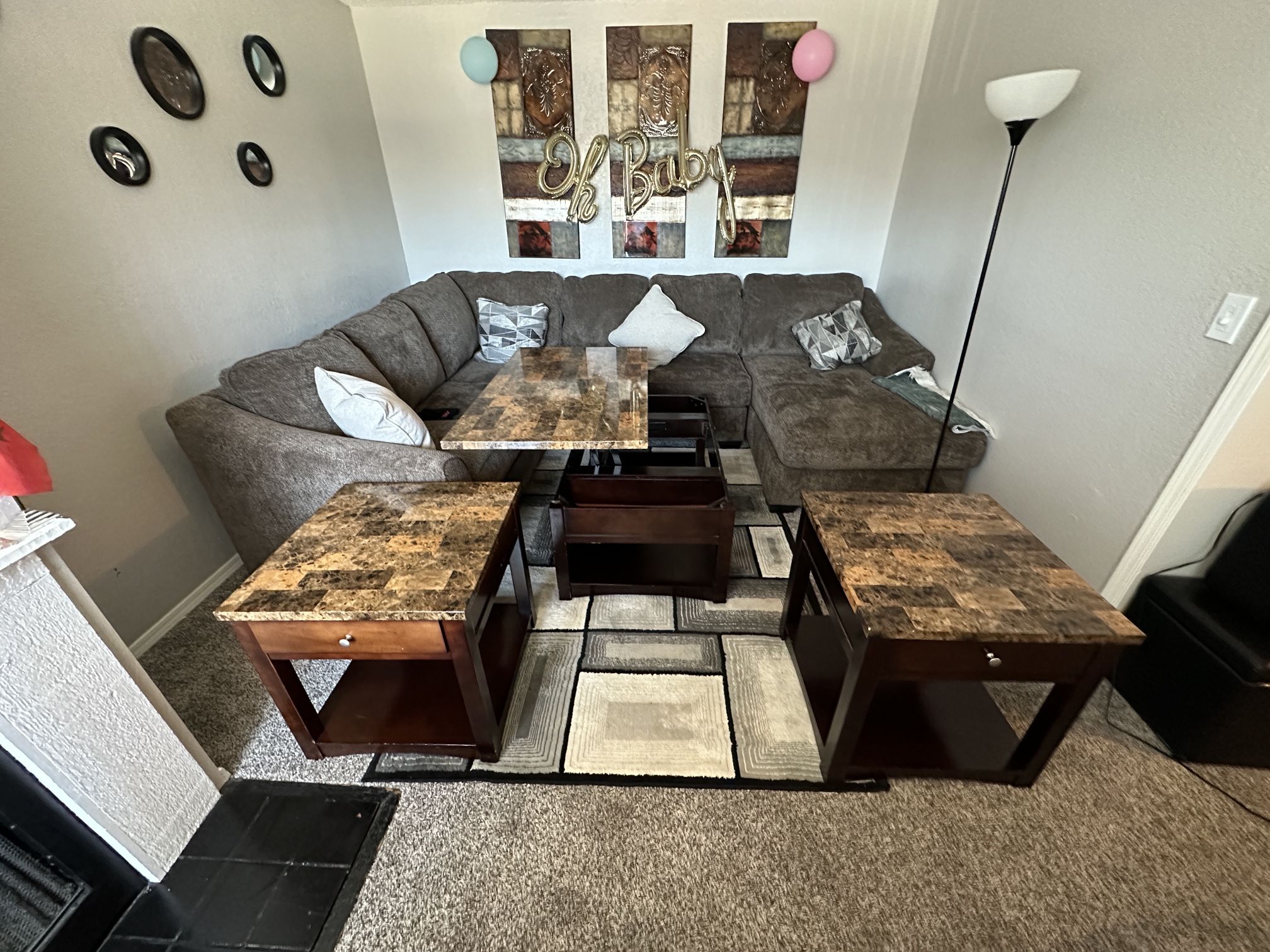 Coffee Table And 2 End Tables