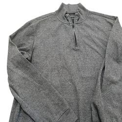 Alfani Mens Quarter Zip Pullover Sweater Size Large Gray