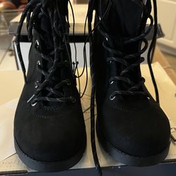 Black suede hiking boots