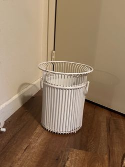 VTG MCM Metal Spindle Trash Can Wastebasket Insert Bathroom Bedroom Office