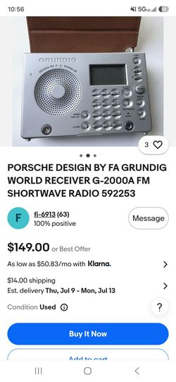 Porsche Desing By FA Grundig world receiver FM radio