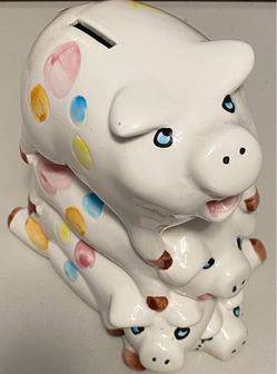 VINTAGE STACKED PIGS PIGGY BANK