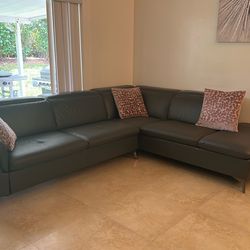 Leather sectional sofa with chair Leather sectional sofa with chair