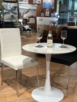 30” Hi-Gloss Table/ White Round Table