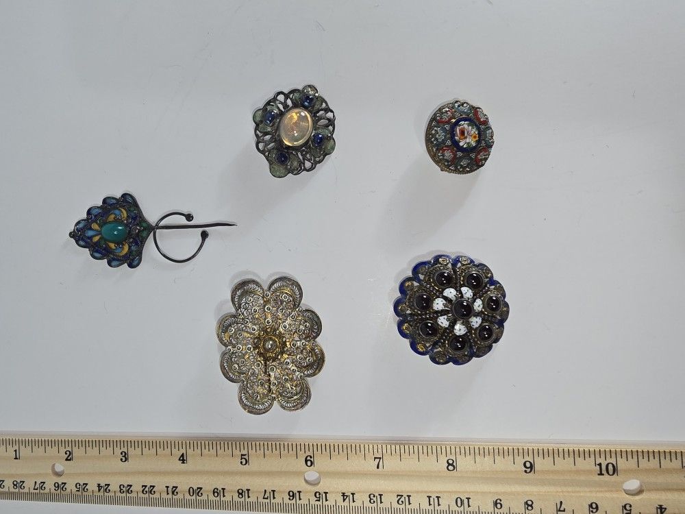 Victorian Brooches 4 Marked Or Tested As Silver