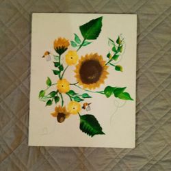 Hand Painted Sunflower 11 X 14