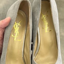 YSL grey Suede Pumps Heels Size 36