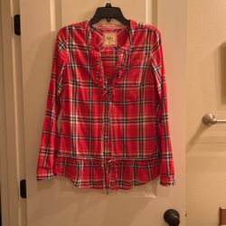 Hollister Plaid Cotton Shirts / Tops For Girls Teens Womens