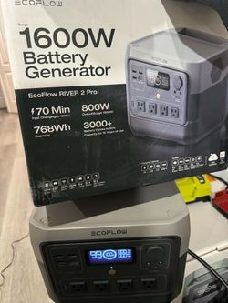 EcoFlow
800W Output/1600W Peak Push-Button Start Battery Generator RIVER 2 Pro, LFP Battery, Fast Charging for Outdoor, Camping