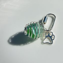 Sea Glass Dog Leash Charm / Keychain 