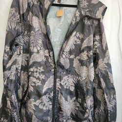 COACH Black & Gray Floral Windbreaker Jacket