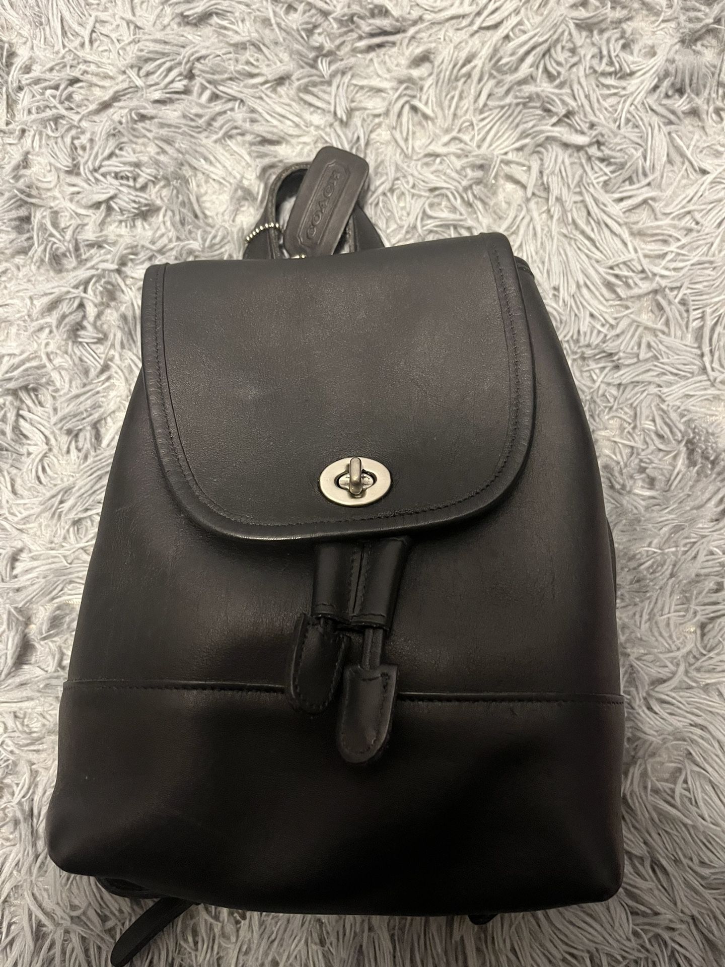 Leather coach bag backpack