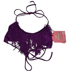 NEW Luli Fama Cosita Buena Halter Swim Top size XS Purple