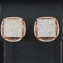 10K Rose Gold 0.84 CTW Diamond Earrings