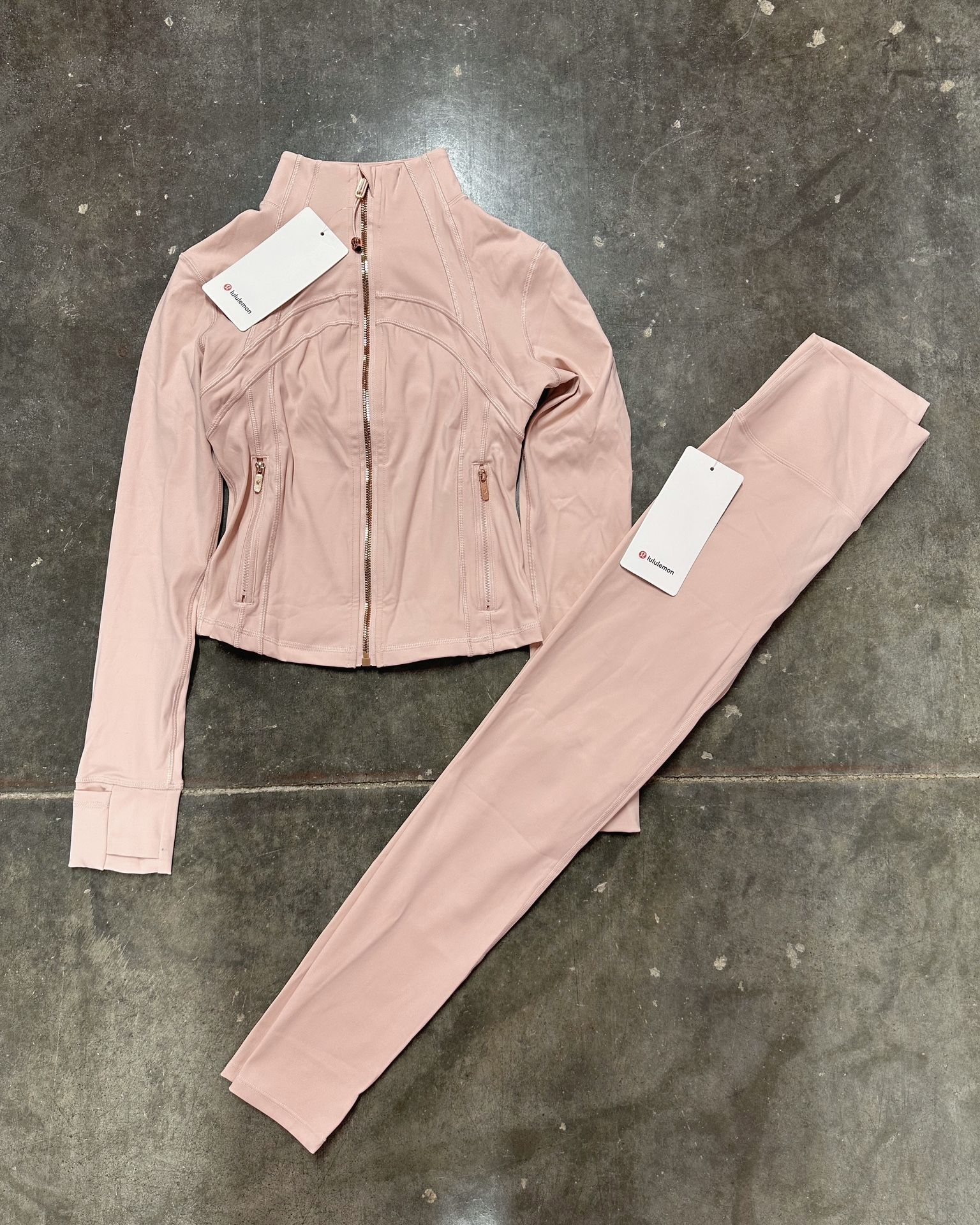 Lululemon Cropped Define Jacket + Leggings Set “Pink/Haze”