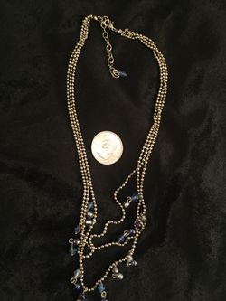 20” Necklace Medal Beaded chain & Blue Beads