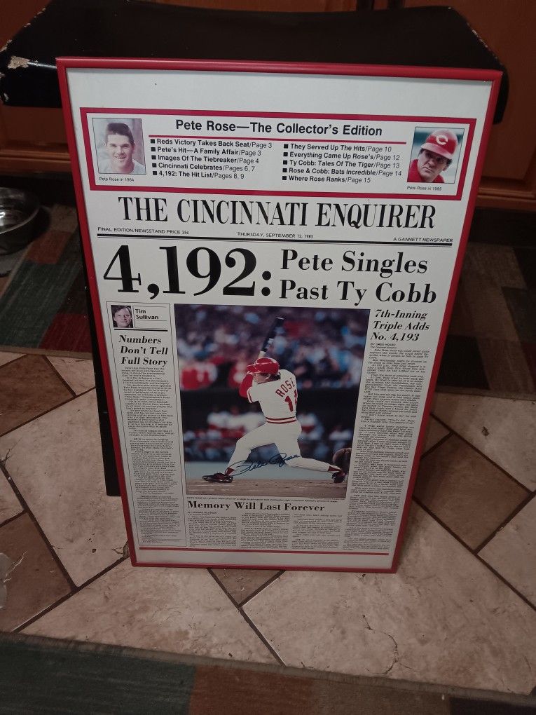 Pete Rose 4,192 Autographed Picture