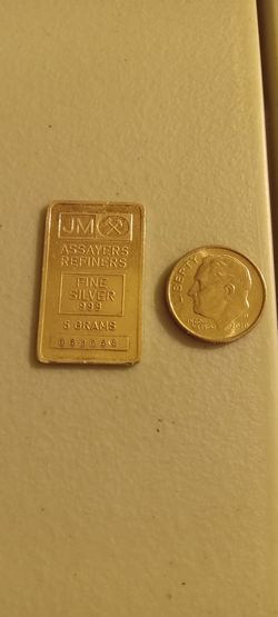 5 Gram JM Silver Bar .999 Fine 1 of 5