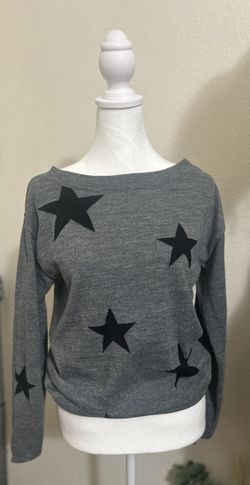 New York & Company Gray Sweater W Black Stars 