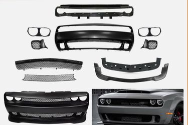 For 2015-2023 Dodge Challenger Hellcat Style Front Bumper Cover & Grille & Lip