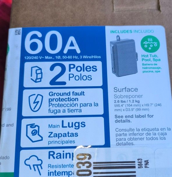 60A 2 POLES SURFACE
