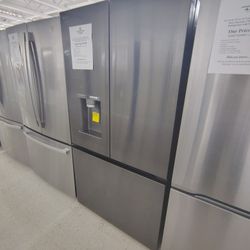 $2299(MSRP$4199, Save $1900) LG Counter Depth French 3 Door Refrigerator With Tall Dispenser And Door Cooling+ 