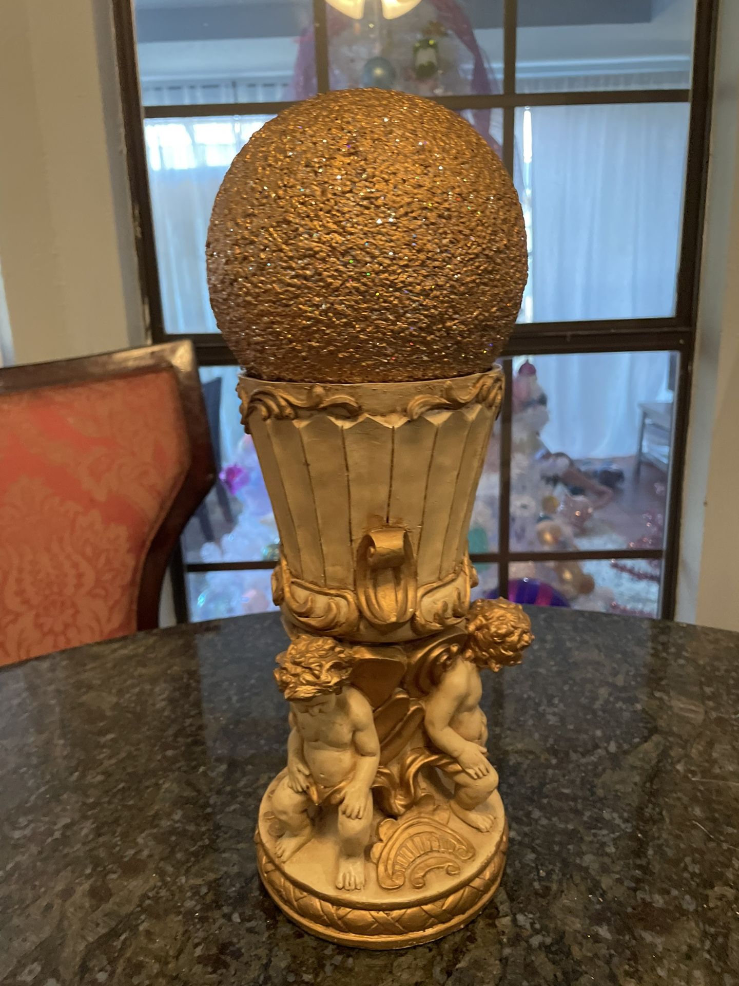 Angel Vase withbase with gold sphere
