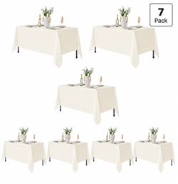 🔥 7 Ivory Tablecloths 60x102 – Party/Event DEAL! ONLY $39.99 🔥