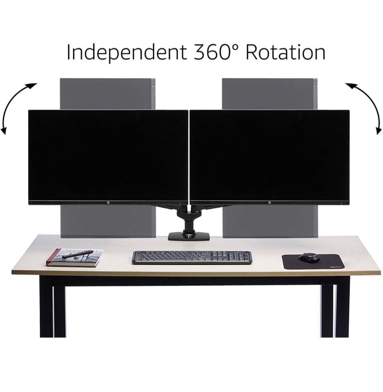 Dual Side By Side Monitor Mount (Amazon Basics)