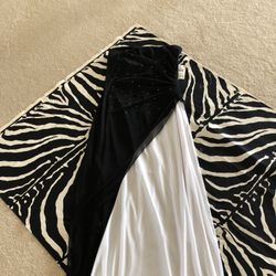 Classic Long Black and White Dress