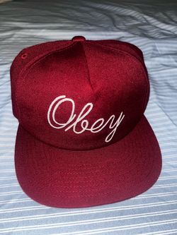 Red Obey Script Hat