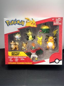 Pokemon 8 Figures Battle Ready Pack Pikachu Raichu Hawlucha NEW Jazwares 2022