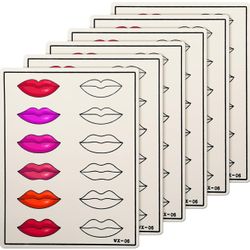 6 Sheets Microblading Practice Skin Lip Tattoo Skin Permanent Makeup Practice