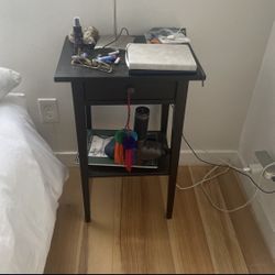 Nightstand – Black Solid Wood