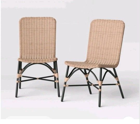 $150🌹🌹✨️ Popperton 2pk Patio Dining Chairs Outdoor Furniture Black Threshold