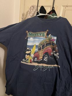 Vintage Disney, Mickey Mouse, Hawaiian Surfing T-Shirt