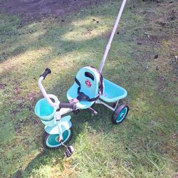 New schwinn trike with dtirable push bar