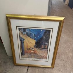 Large custom framed Vincent Van Gogh "Cafe Terrace At Night" print(36"×31")  Excellent condition Bought this NY.
