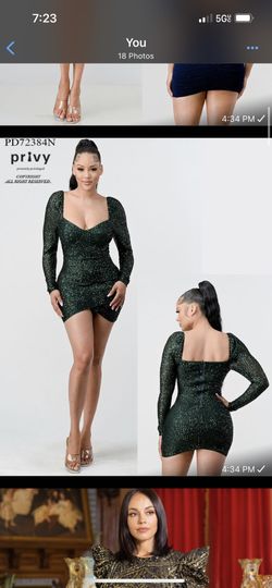 Women's Wrap-over Collar Lantern Sleeve Sequin Bodycon Dress