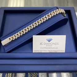 Bracelet Cubanlink 15 Mm Wide With Diamonds 💎 10k Solid 