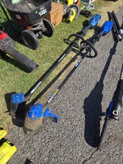 2 Kobalt Battery Powered Weed Wackers comes with battery and charger