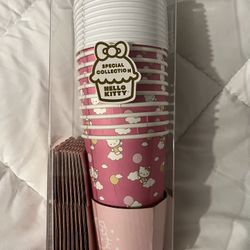 Hello Kitty Disposable Cups with Lids