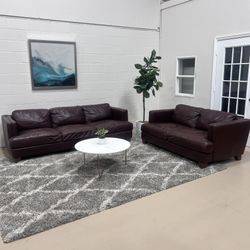 Genuine Leather  sofa & loveseat couch set 🚛 Delivery Available