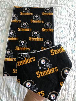 Pittsburg Steelers baby bandana bib and burp cloth burp rag