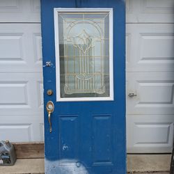 /*/*/*/* STEEL DOOR & BRASS INLAY WINDOW (96) *\*\*\*\