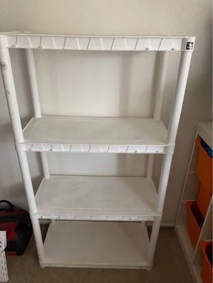4-tier plastic shelving unit