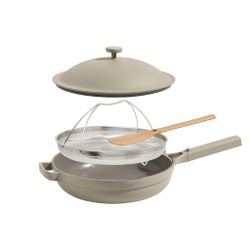 Our Place 4-piece Ceramic Nonstick 12.5” Family Sized Always Pan with Steamer NEW