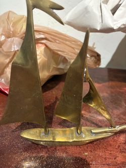 Brass sail boat