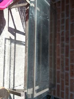 Glass and metal coffee table