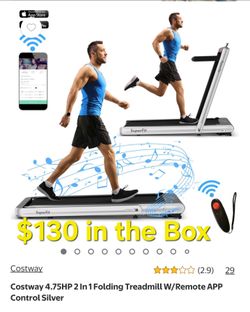 Costway SuperFit 2-in-1 Folding Treadmill Silver